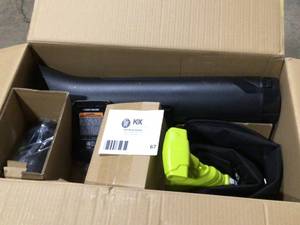 lot 67 image: Ryobi 40V Vac Attack Cordless Leaf VacuumMulcher with Battery and Charger customer return see pictures