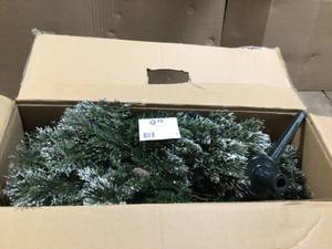 lot 9 image: 7 ft Sparkling Amelia Pine Slim LED Pre-Lit Artificial Christmas Tree
