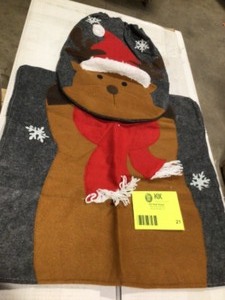 lot 21 image: National Tree Company Two-Piece Holiday Bathroom Seat And Floor Cover