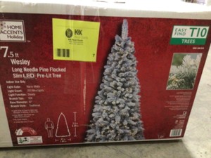 lot 7 image: Home Accents Wesley long needle pine flocked led pre lite 7.5 ft open Box Customer Return see pictures