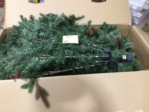 lot 19 image: Home Accents 7.5 ft Asher blue spruce led pre-lit tree customer Returns see pictures