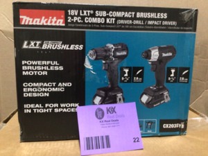 Makita 18V LXT Sub-Compact Lithium-Ion Brushless Cordless 2-piece Combo Kit (Driver-DrillImpact Driver) 1.5Ah - Customer Returns - Review all pictures