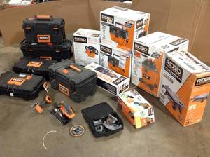Lot of assorted Ridgid  Tools, accesories and shop vacs variosu models and conditions see pictures