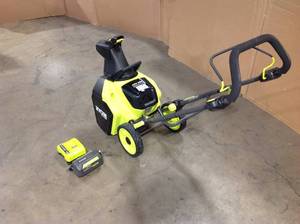 Ryobi 40V HP Brushless 18 in. Single-Stage Cordless Electric Snow Blower with 1 battery and charger customer return see pictures