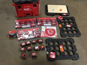 Lot of Assorted Milwaukee Tools and Storage  items varios models and conditions customer returns  See Pictures