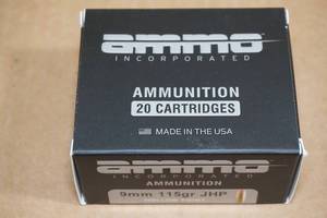 20 Ammo Inc 9mm Luger 115 Gr JHP Ammo