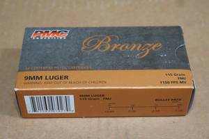 50 PMC Bronze 9mm Luger 115 Gr FMJ Ammo