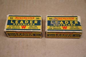 100 Vintage Winchester Leader Staynless .22 LR Ammo