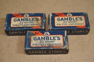 150 Vintage Gambles .22 Short Ammo