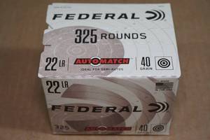 325 Federal Automatch .22 LR 40 Gr Solid Ammo
