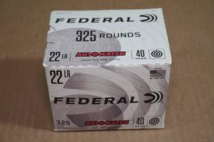 325 Federal Automatch .22 LR 40 Gr Solid Ammo