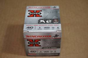 25 Winchester Super-X .410 Gauge 3 Steel 6 Shot Shotshells