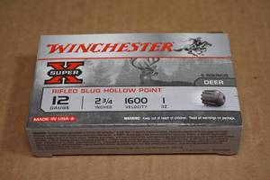 5 Winchester Super-X 12 Gauge 2-34 Rifled Slug HP Shotshells
