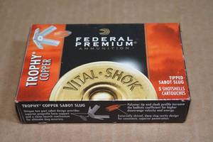 5 Federal Premium Vital-Shok 12 Gauge 2-34 Tipped Copper Sabot Slug Shotshells