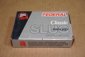 5 Federal Classic 12 Gauge 3 Magnum Rifled Slug HP Shotshells