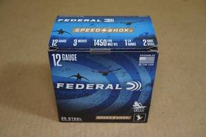 25 Federal Speed Shok 12 Gauge 3 Steel 2 Shot Shotshells