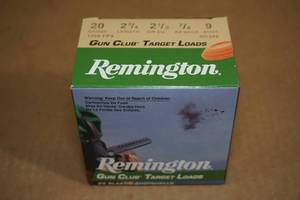 25 Remington Gun Club 20 Gauge 2-34 9 Shot Shotshells