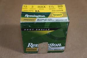 22 Remington Premier 12 Gauge 3 Steel BB Shot Shotshells