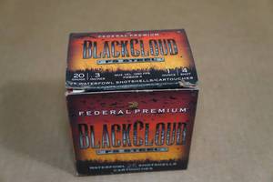 25 Federal Premium BlackCloud 20 Gauge 3 Steel 4 Shot Shotshells