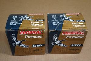 34 Federal Premium Magnum 20 Gauge 3 Steel 4 Shot Shotshells
