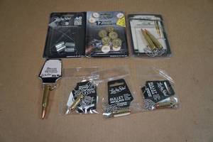 Assorted Repurposed Bullet Casing Items - Valve Stem, Magnets, Necklaces