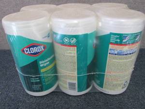 lot 49 image: 6 - 75 Ct Canisters Clorox Disinfec...
