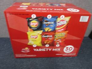 lot 82 image: Box of 30 pks Frito Lay Snacks...