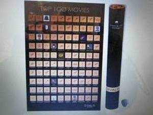 lot 115 image: 3- Top 100 Movies Scratch Off Poste...