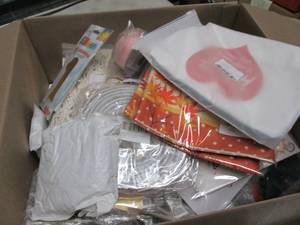 lot 183 image: Box of Assorted Small Overstock Ite...