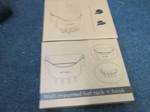 lot 218 image: 2 Wall Mounted Hat Racks with Hooks...