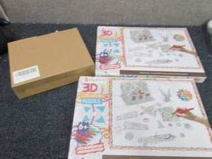 lot 249 image: Wooden Puzzle, 2 3D Coloring Puzzle...