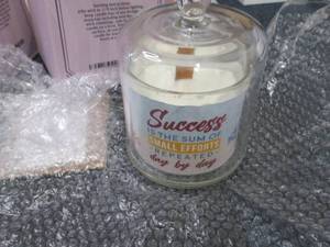 lot 264 image: Glass Domed Soy Candle...