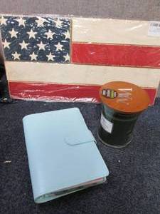 lot 280 image: Flag Dcor, Candle, Planner...