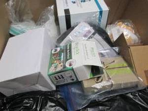 lot 289 image: Box of Assorted Small Overstock Ite...