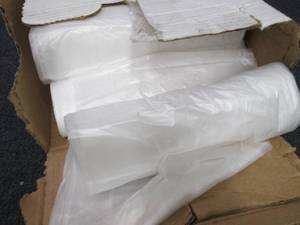 lot 307 image: Damaged Box 200 ct 55-60 gal 38x60 ...