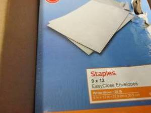 lot 327 image: 3-100 ct Boxes Staples 9x12 Easy Cl...