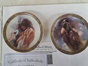lot 623 image: Lot of (2) Morning Star, The Stirring by Lee Bogle Collectors Plates
