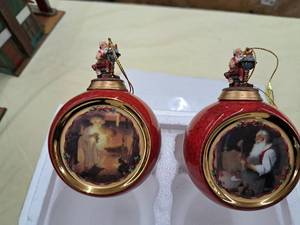 lot 691 image: Lot of (2) Santas Workshop and Is He Coming Collectors Ornaments