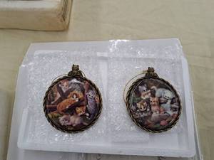 lot 702 image: Lot of (2) By the Lily Pond and At the Garden Fence by Lena Liu Collectors Ornaments