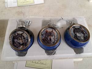 lot 733 image: Lot of (3) Illusive Visionary, Phantom Dweller, Guarded Soul by Vivi Crandall Collectors Ornaments
