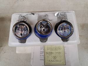 lot 731 image: Lot of (3) Star Gazer, Silver Ice, Soul Spirit by Vivi Crandall Collectors Ornaments