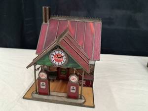 lot 860 image: Coca-Cola Stained Glass Gas Station Sculpture