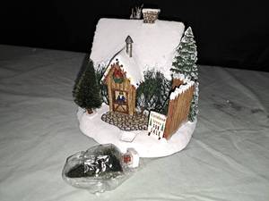 lot 857 image: Hawthorne Village St. Nicholas Christmas Shop by Thomas Kincade Sculpture