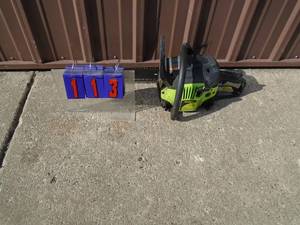 Poulan 16 chainsaw. Used condition. Tested & works. As shown.