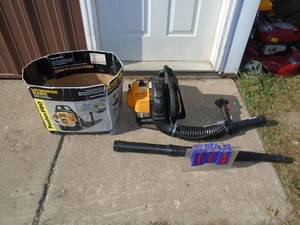 Poulan Pro gas powered back pack blower. Lightly used. Tested & works. As shown.