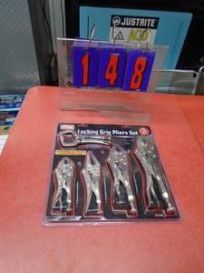 New 5 piece locking plier set. As shown.