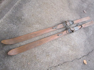 lot 106 image: Antique Wooden Skis