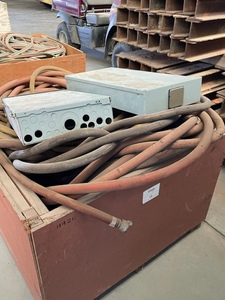 Large Air Compressor Hoses and 2 Electrical Utility Boxes