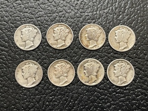 8 Mercury Dimes