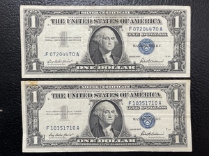 2 - $1 Silver Certificates
